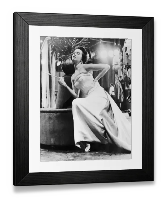 Framed Print : Heiress Gloria Vanderbilt Wearing Evening Gown Framed Print : Heiress Gloria Vanderbilt Wearing Evening Gown