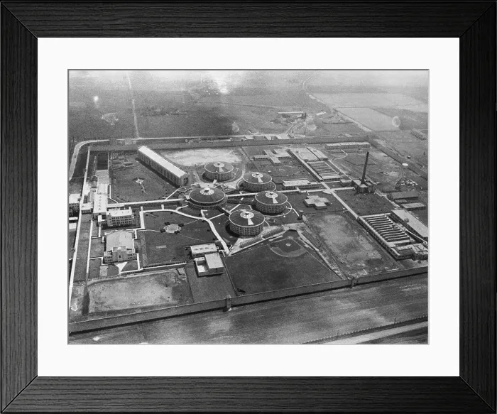 Framed Print : View of Circular Buildings and Landscape at State Prison Framed Print : View of Circular Buildings and Landscape at State Prison