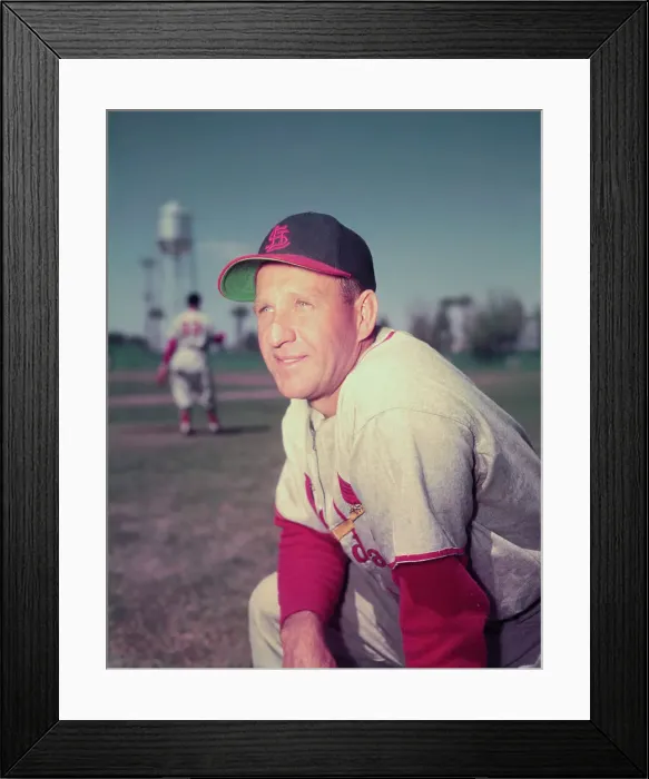 Framed Print : Cards Player Enos slaughter Kneeling on Field Framed Print : Cards Player Enos slaughter Kneeling on Field