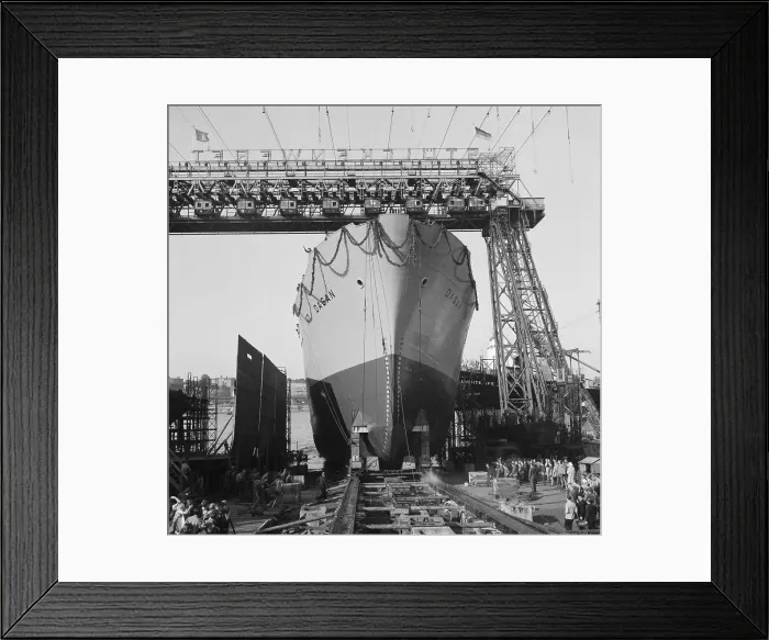 Framed Print : The Launching of Motor Freighter Framed Print : The Launching of Motor Freighter