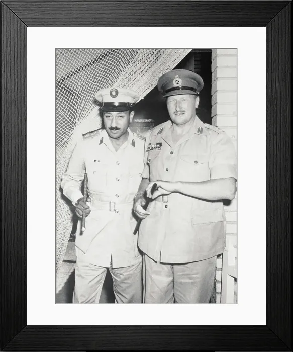 Framed Print : Anwar el Sadat and British General Charles Keightley in Uniform Framed Print : Anwar el Sadat and British General Charles Keightley in Uniform