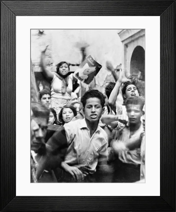 Framed Print : Demonstrators Supporting Exiled Sultan Mohamed V Framed Print : Demonstrators Supporting Exiled Sultan Mohamed V