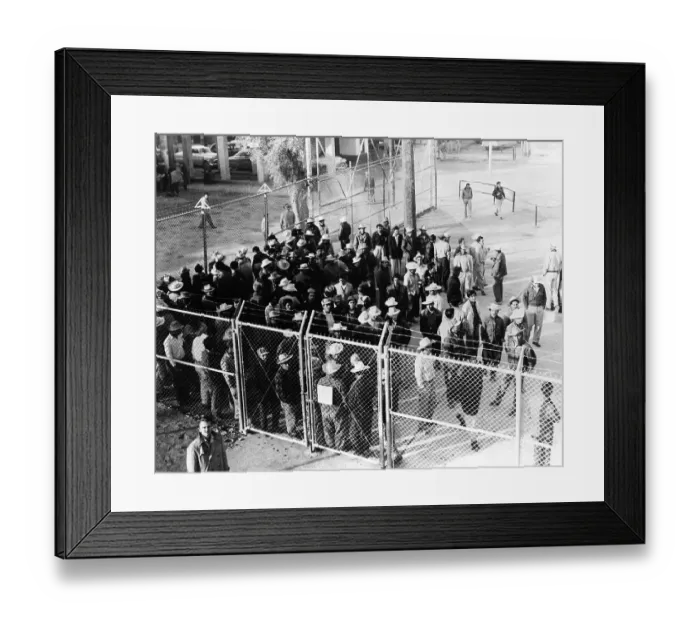 Framed Print : Mexican Workers Waiting Inside Us Border Framed Print : Mexican Workers Waiting Inside Us Border