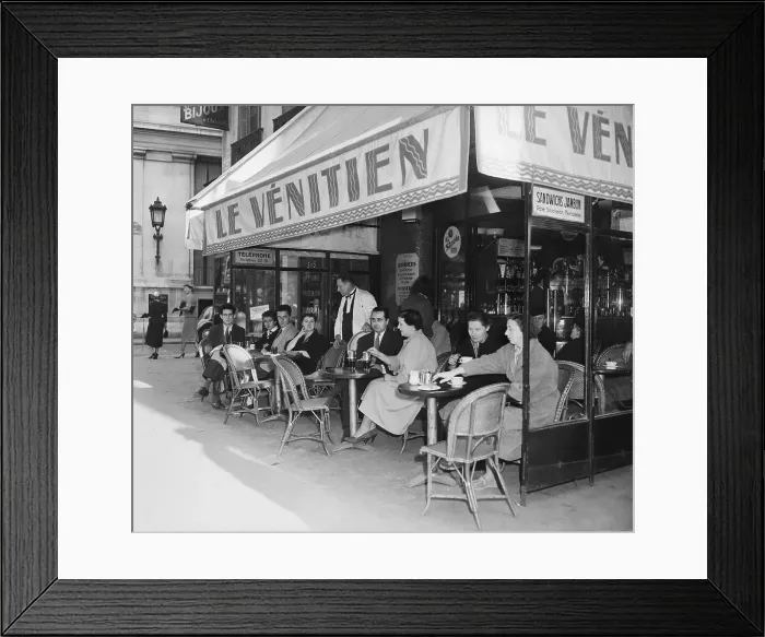 Framed Print : Parisian Outdoor Cafe 1954 Framed Print : Parisian Outdoor Cafe 1954