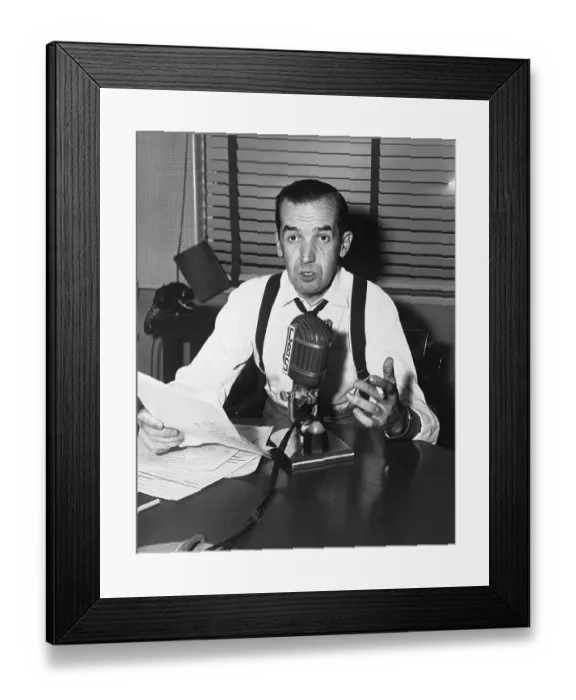 Framed Print : Edward R. Murrow Broadcasting the News Framed Print : Edward R. Murrow Broadcasting the News