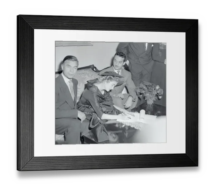 Framed Print : Barbara Hutton Signing Marriage Contract Framed Print : Barbara Hutton Signing Marriage Contract
