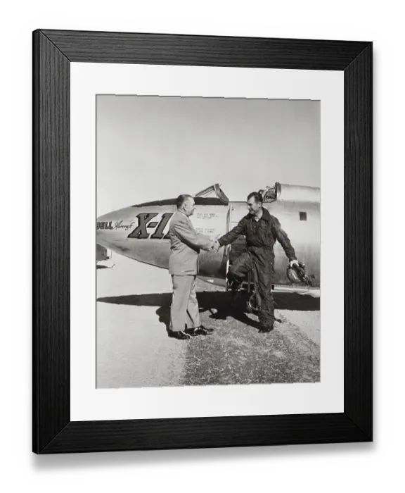 Framed Print : Charles Yeager and Lawrence D. Bell Framed Print : Charles Yeager and Lawrence D. Bell