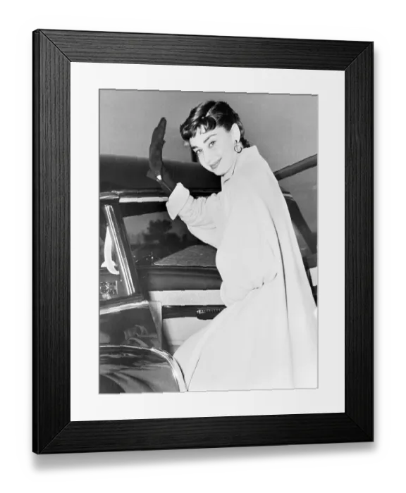 Framed Print : Audrey Hepburn Waving Framed Print : Audrey Hepburn Waving