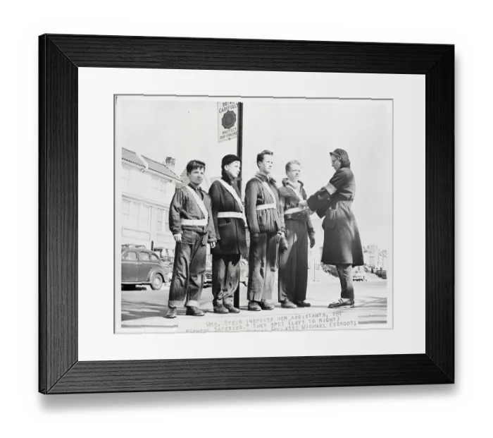 Framed Print : Crossing Guard with Student Assistants Framed Print : Crossing Guard with Student Assistants
