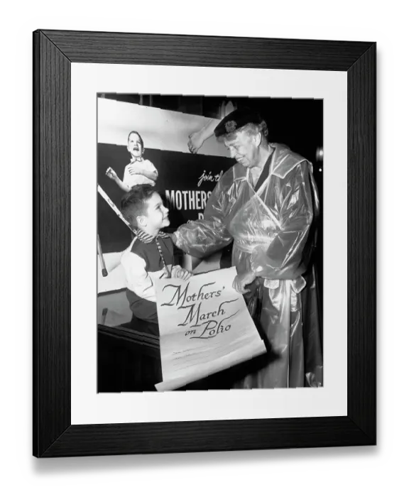 Framed Print : Eleanor Roosevelt Supports Polio Drive Framed Print : Eleanor Roosevelt Supports Polio Drive