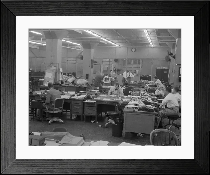 Framed Print : Newsroom During Strike