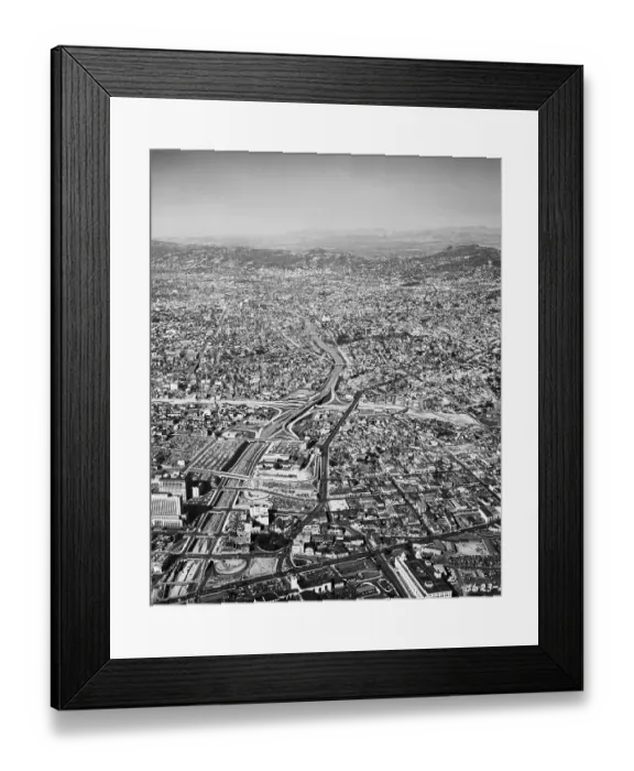 Framed Print : Aerial View Of Hollywood Freeway Framed Print : Aerial View Of Hollywood Freeway