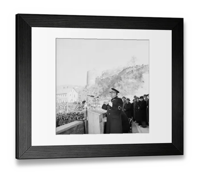 Framed Print : Politician Josip Broz Tito Speaking at Podium Framed Print : Politician Josip Broz Tito Speaking at Podium