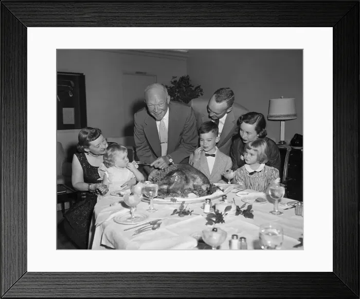 Framed Print : President Eisenhower Celebrating Thanksgiving with Family Framed Print : President Eisenhower Celebrating Thanksgiving with Family