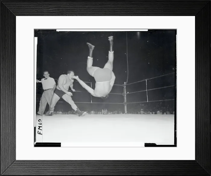 Framed Print : Gagne Sending Kowalski Flying Framed Print : Gagne Sending Kowalski Flying