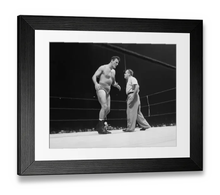 Framed Print : Referee Warning Wladek Killer Kowalski on Wrestling Framed Print : Referee Warning Wladek Killer Kowalski on Wrestling