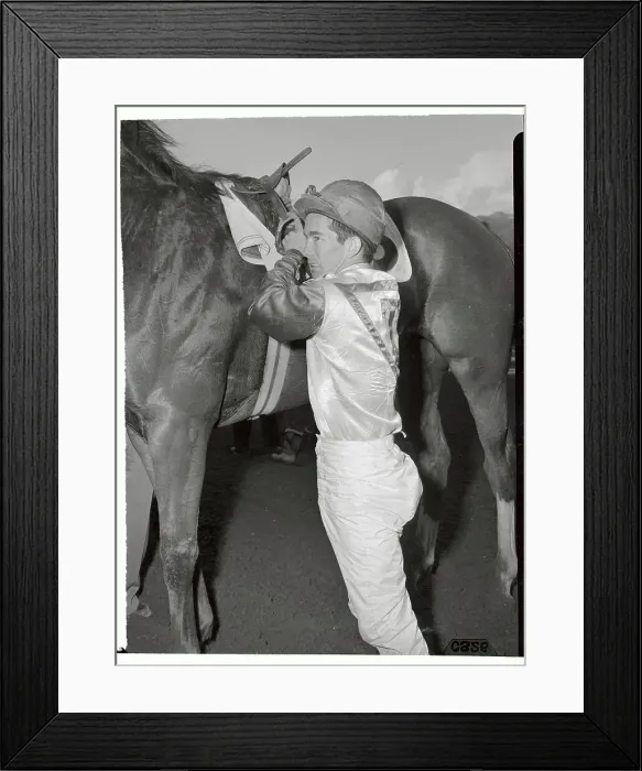 Framed Print : Willie Shoemaker Preparing for Race Framed Print : Willie Shoemaker Preparing for Race