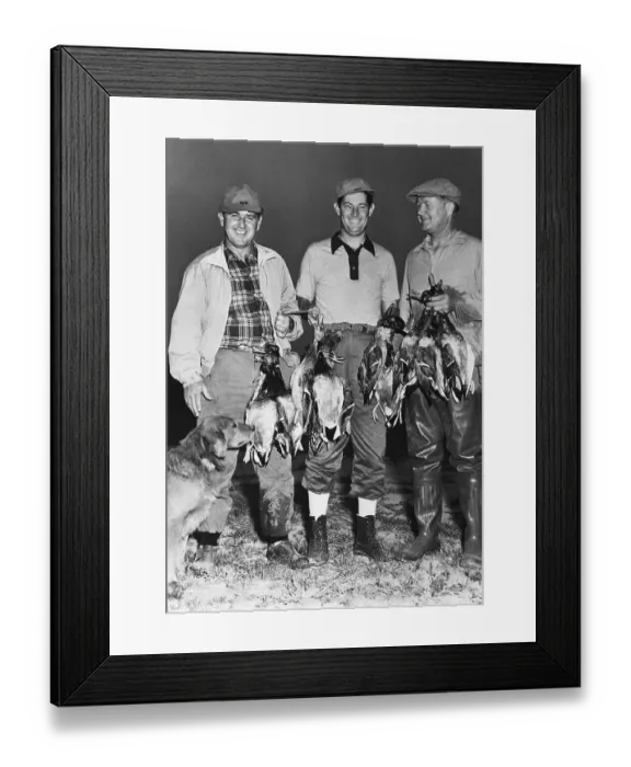 Framed Print : Golfers Holding the Ducks Killed Hunting Framed Print : Golfers Holding the Ducks Killed Hunting