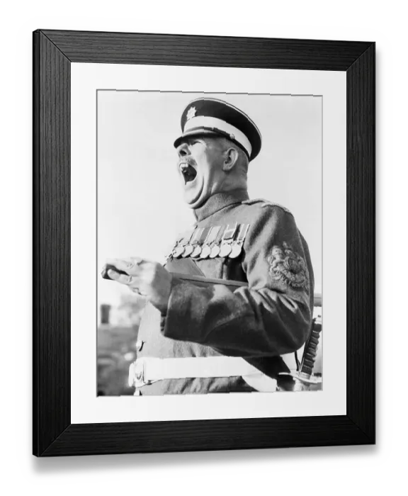 Framed Print : Sergeant Major Ronald Brittain Bellowing Commands Framed Print : Sergeant Major Ronald Brittain Bellowing Commands
