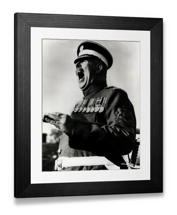 Framed Print : Sergeant Major Screaming at His Troops Framed Print : Sergeant Major Screaming at His Troops