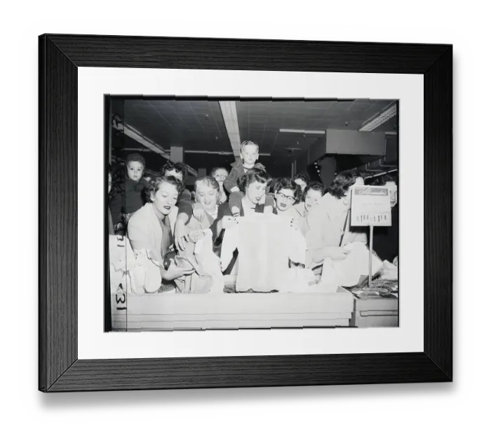 Framed Print : Crowd Of Shoppers At Department Store Framed Print : Crowd Of Shoppers At Department Store