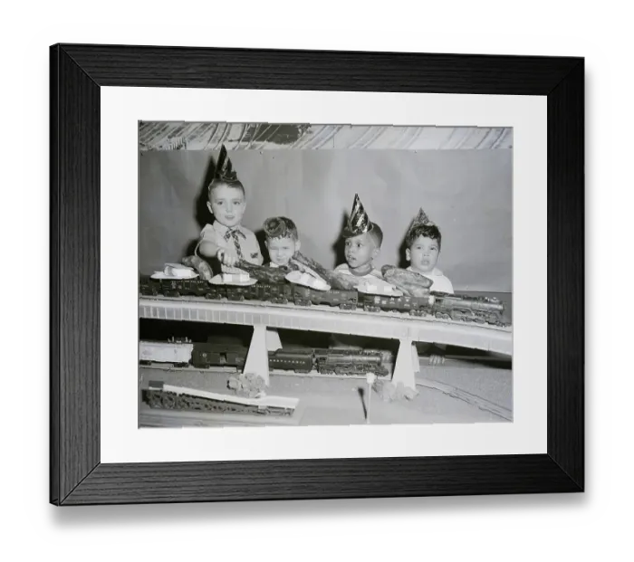 Framed Print : Four Youngsters at Survival Party Framed Print : Four Youngsters at Survival Party