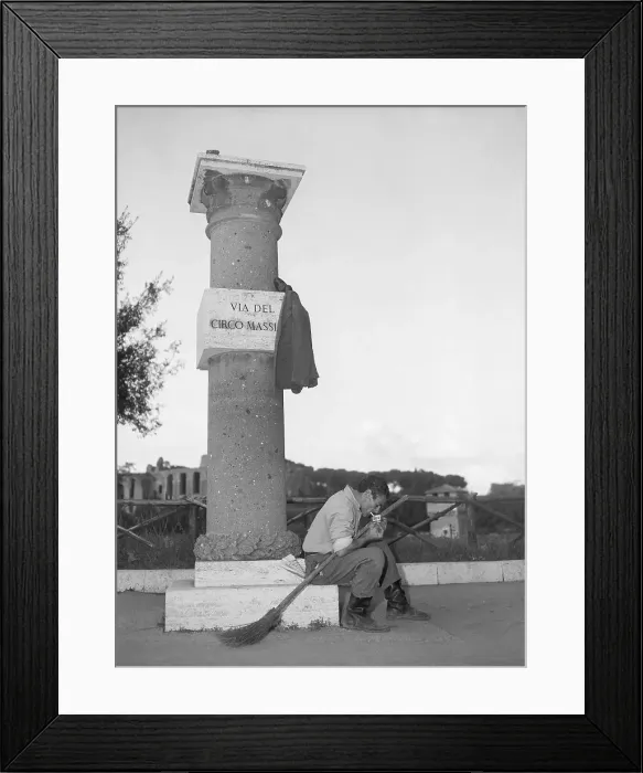 Framed Print : Street Sweeper Has A Smoke Framed Print : Street Sweeper Has A Smoke