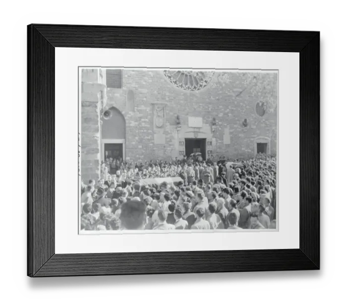 Framed Print : Crowd Carrying Caskets
