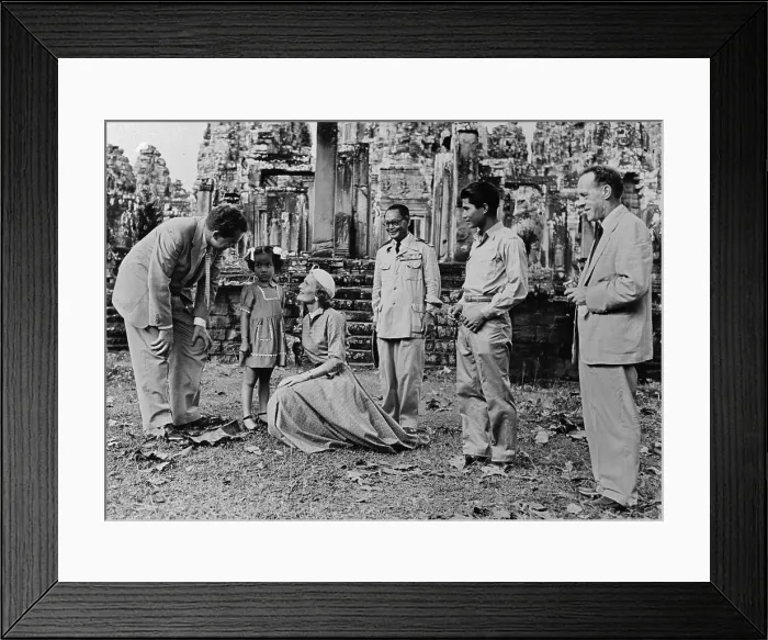 Framed Print : Mr. and Mrs. Nixon Talking to a Young Cambodian Girl Framed Print : Mr. and Mrs. Nixon Talking to a Young Cambodian Girl