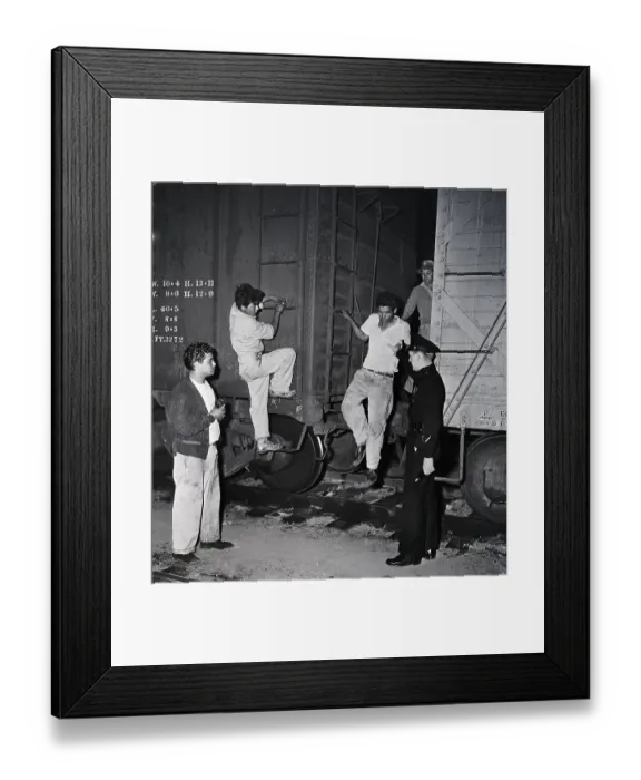 Framed Print : Mexican Wetbacks Taken Off Freight Train