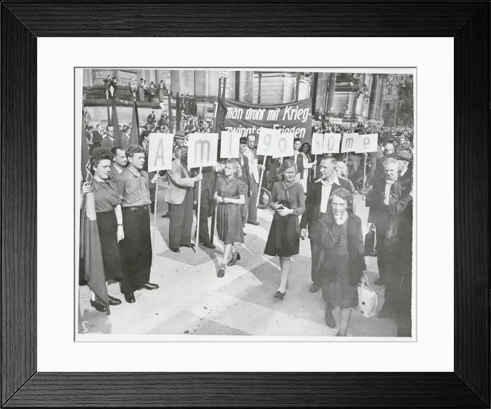 Framed Print : Communist Sympathizers Protesting with Signs Framed Print : Communist Sympathizers Protesting with Signs