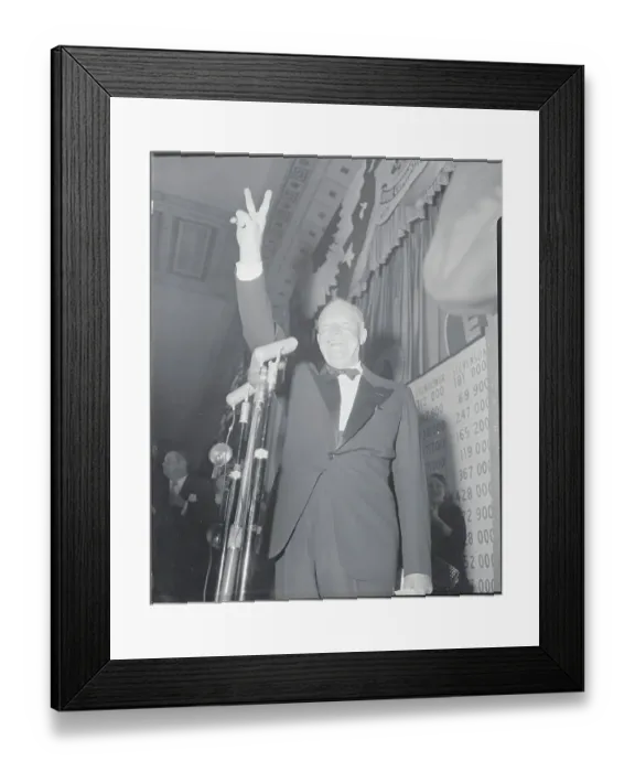 Framed Print : Dwight Eisenhower Making Victory Gesture Framed Print : Dwight Eisenhower Making Victory Gesture
