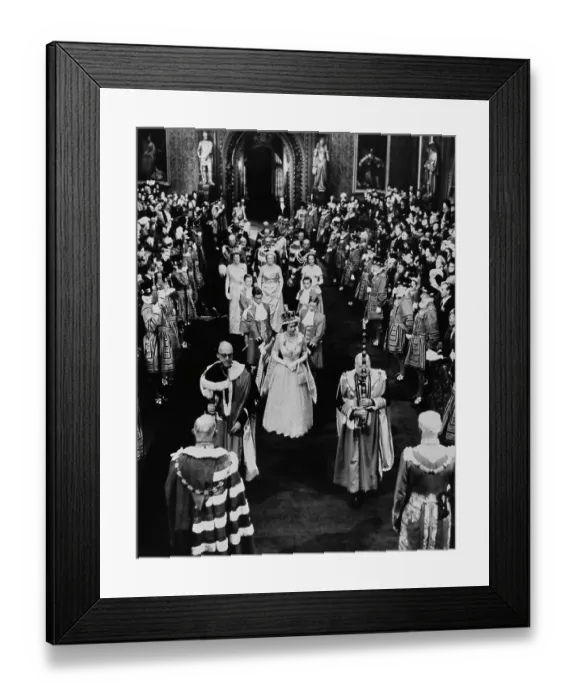 Framed Print : Queen Elizabeth II At State Opening Of Parliament, 1953 Framed Print : Queen Elizabeth II At State Opening Of Parliament, 1953