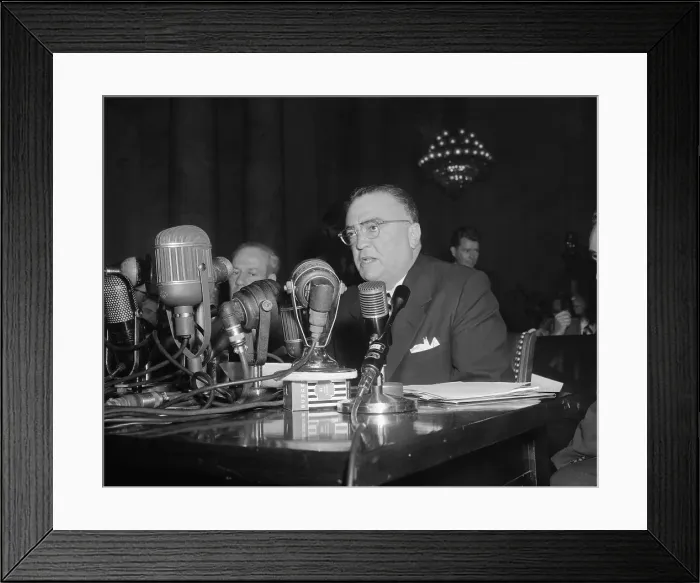 Framed Print : J. Edgar Hoover Testifying at Senate Sub-Committee Framed Print : J. Edgar Hoover Testifying at Senate Sub-Committee