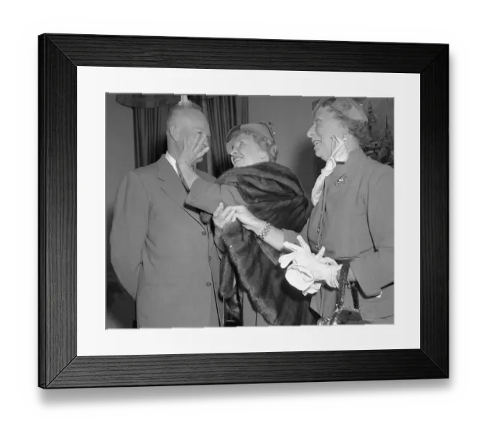 Framed Print : Helen Keller Touching Face of President Eisenhower Framed Print : Helen Keller Touching Face of President Eisenhower