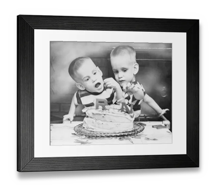 Framed Print : Siamese Twins Eating Cake Framed Print : Siamese Twins Eating Cake