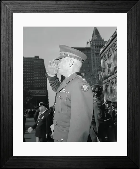 Framed Print : General William Dean Saluting at City Hall Framed Print : General William Dean Saluting at City Hall