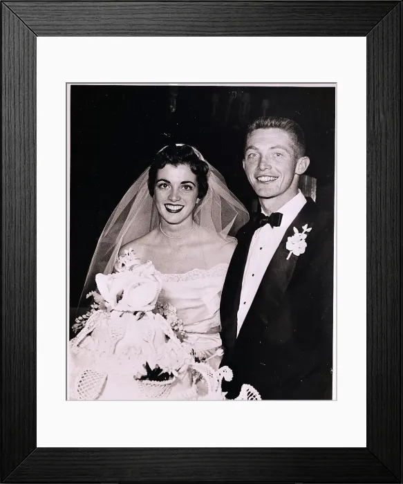 Framed Print : Wedding Portrait of Tony Trabert and Wife Framed Print : Wedding Portrait of Tony Trabert and Wife