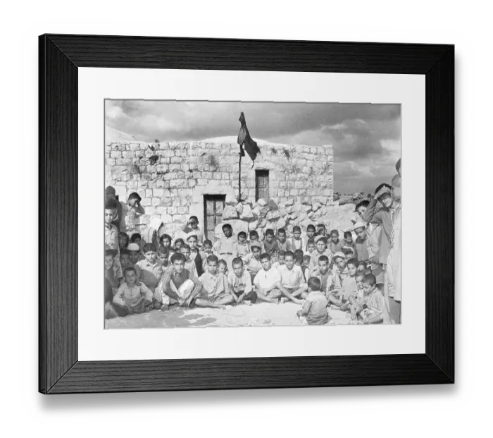 Framed Print : Arab Youths Sitting by Wreckage Framed Print : Arab Youths Sitting by Wreckage