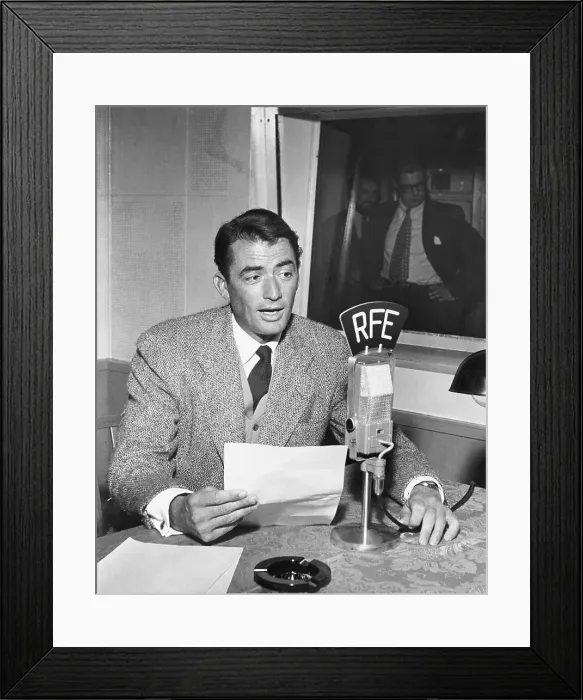 Framed Print : Gregory Peck Broadcasting on Radio Free Europe Framed Print : Gregory Peck Broadcasting on Radio Free Europe