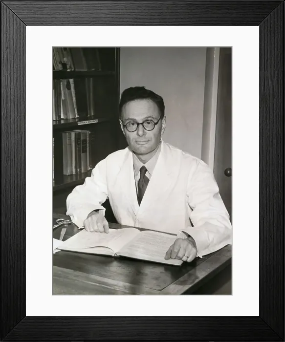 Framed Print : Hans Krebs Posing at His Desk Framed Print : Hans Krebs Posing at His Desk