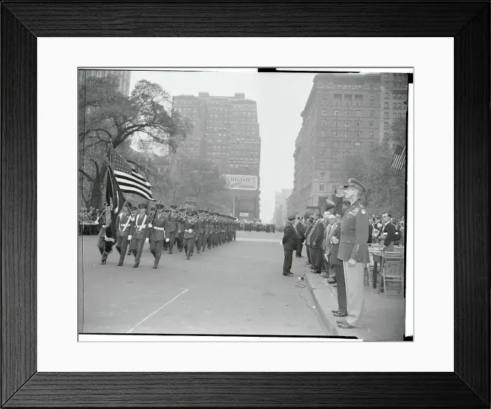 Framed Print : General Mark Clark Saluting Korean Vets