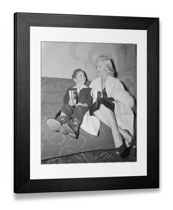 Framed Print : Actor Tommy Rettig and Actress Marilyn Monroe Framed Print : Actor Tommy Rettig and Actress Marilyn Monroe