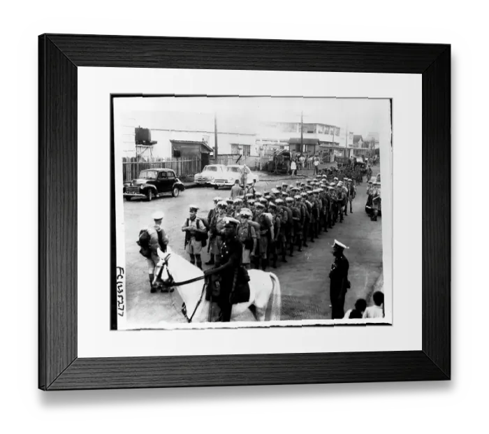 Framed Print : Troops Arriving in British Guiana Framed Print : Troops Arriving in British Guiana