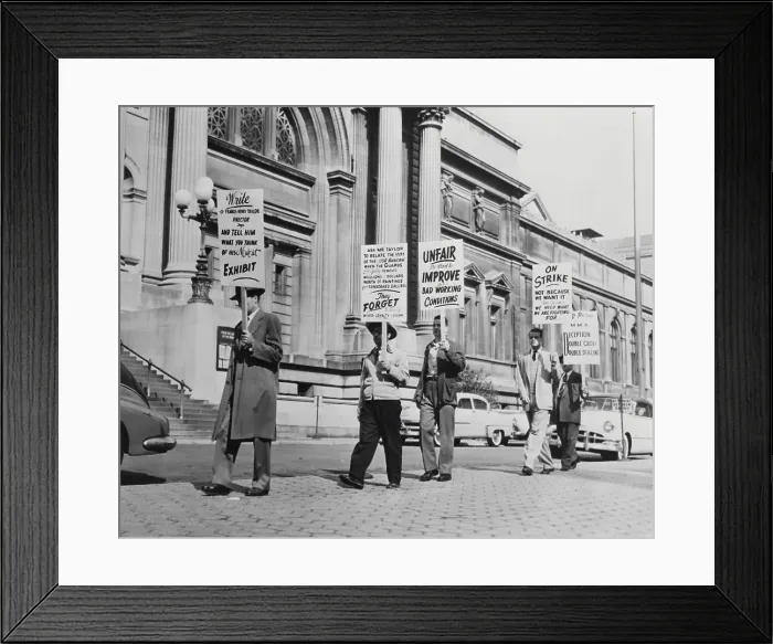 Framed Print : Museum Guards Protesting Framed Print : Museum Guards Protesting
