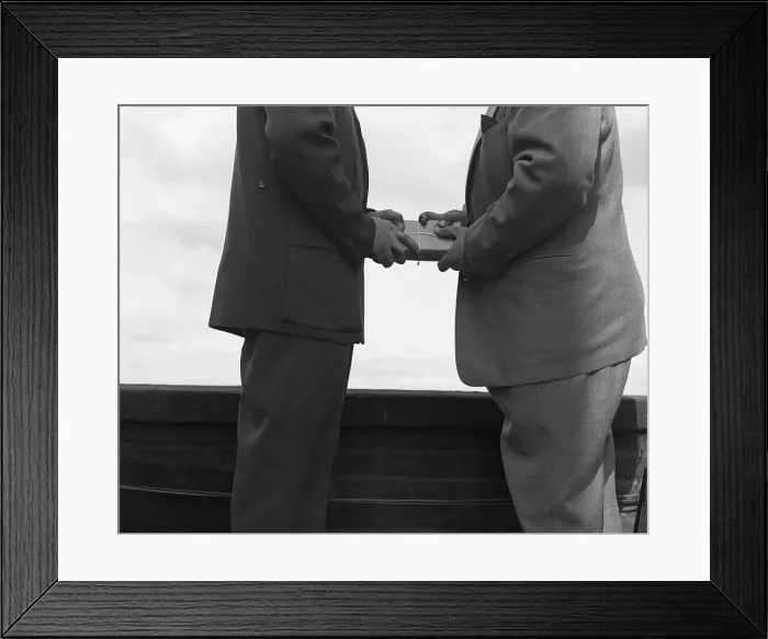 Framed Print : Re-enactment of a Ransom Exchange