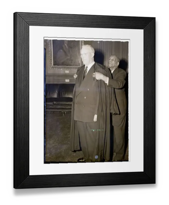 Framed Print : Chief Justice Earl Warren Robing Framed Print : Chief Justice Earl Warren Robing