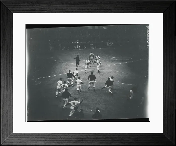 Framed Print : 1953 Yankees Running on Field Framed Print : 1953 Yankees Running on Field