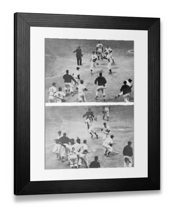 Framed Print : 1953 Yankees Running on Field Framed Print : 1953 Yankees Running on Field