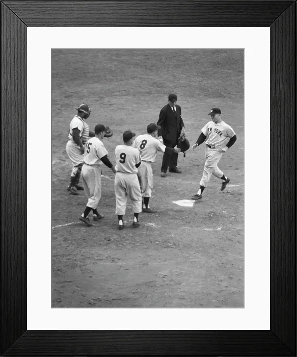 Framed Print : Mickey Mantle Arriving At Home Plate Framed Print : Mickey Mantle Arriving At Home Plate